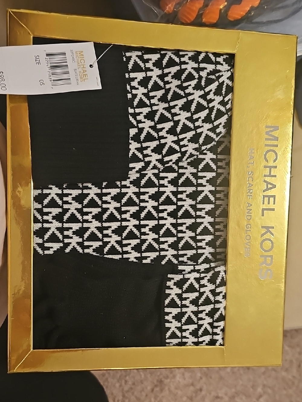 Michael Kors Black and White MK Logo Knit Set